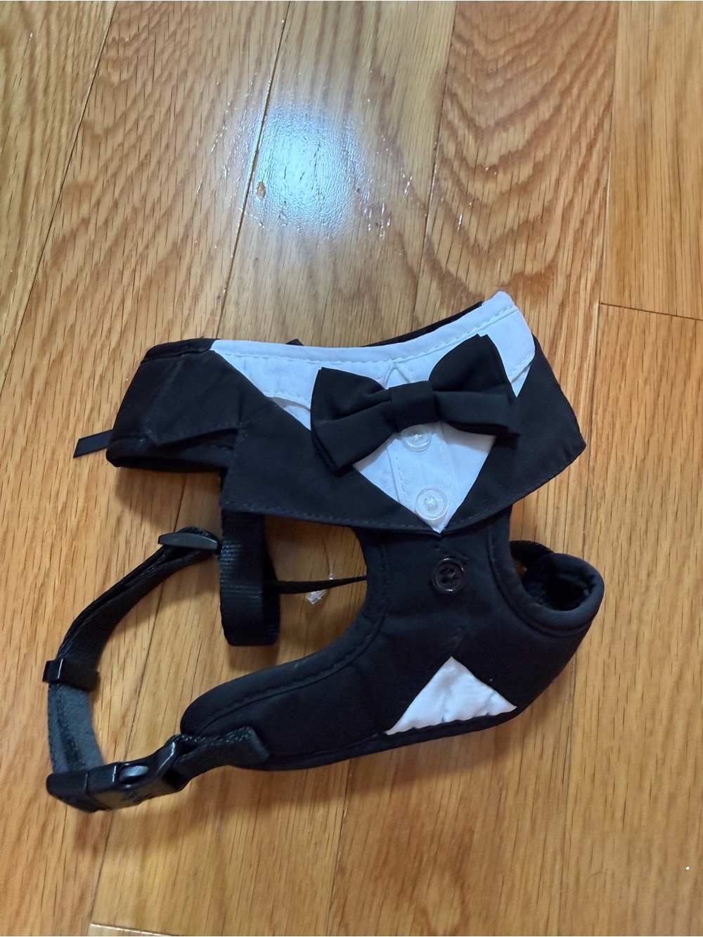 Small Dog Black Tuxedo Bow Tie Pet Harness Vest